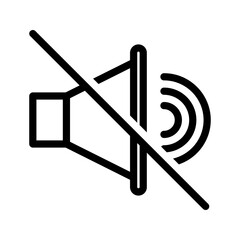 Outline Icon mute,no sound,sound off,volume mute,silent