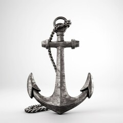 Sailing boat anchor isolated or an old steel anchor ,Generative AI. - obrazy, fototapety, plakaty