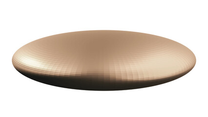 abstract 3d ellipsoid isolated element, podium, coin,  product presentation, light, rounded, metallic texture, free copy space, wallpaper, 3d, transparent background, png, render, illustration, bright