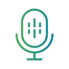 Fototapeta premium Line Gradient Icon mic, radio, microphone, music, audio, voice, studio, sound, communication, entertainment, speech, record, media, broadcasting, professional, equipment, musical, technology, karaoke,