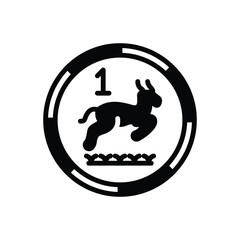 Black solid icon for rand