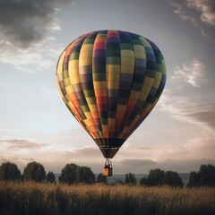 Obraz premium solitary colorful Hot Air Balloon ,Generative AI.