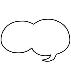 Spech bubble ouline black color illustration