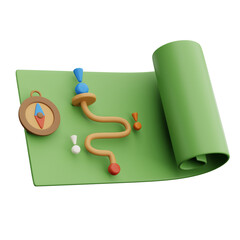 travelling map 3d illustration