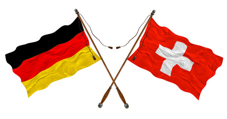 National flag  of Switzerland  and Germany. Background for designers