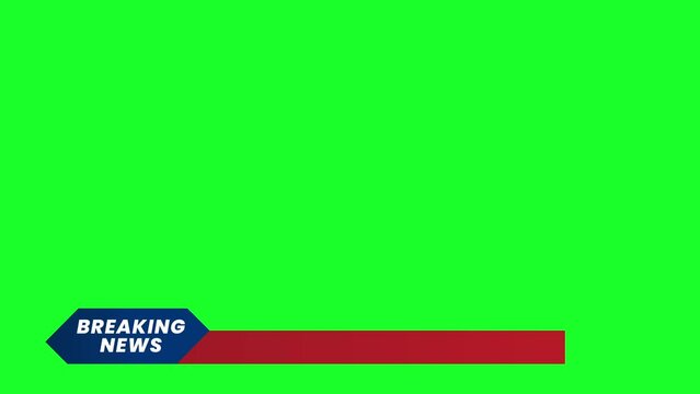 Breaking news broadcast with flares template on green screen - Looping animation