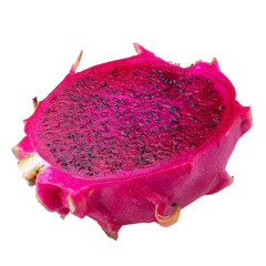 Red Dragonfruit or Red Pitaya isolated on a transparent background