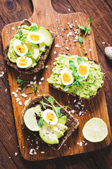 Avocado and Quail Egg Toasts, Healthy Snack or Breakfast