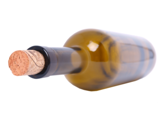Wine bottle with cork isolated