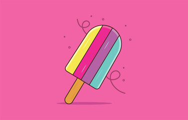 Ice Cream Icon. Ice Popsicles Isolated On Background. Vector Illustration