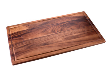 Square wooden tray on a white background