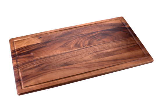 Square wooden tray on a white background