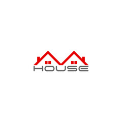 House icon logo real estate company isolated on white background