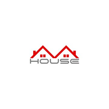 House icon logo real estate company isolated on white background