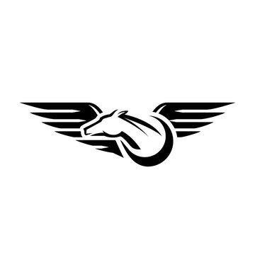 Pegasus black and white logo