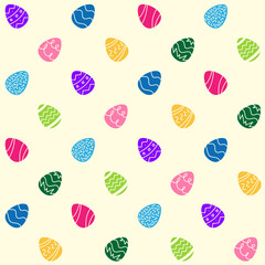 Cute Colorful Easter Eggs Vector Seamless Pattern
