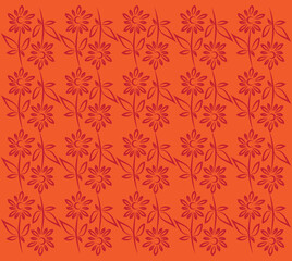 Fototapeta premium Floral autumn textile background design. Fabric design. Pattern layout. Leaf and flower patterns.