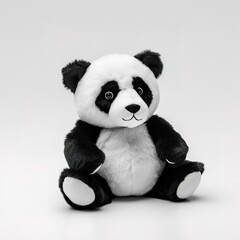 Cute panda plus toy animal toy with white background, animal doll with Generative AI