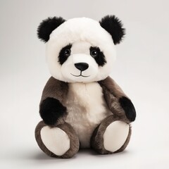 Cute panda plus toy animal toy with white background, animal doll with Generative AI
