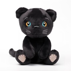 Cute panther plus toy animal toy with white background, animal doll with Generative AI