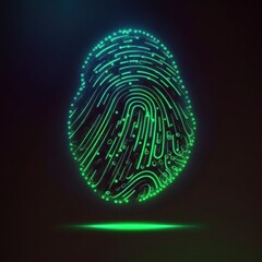 Fingerprint, security access with biometrics identification. ,Safety Internet Concept. Ai generated