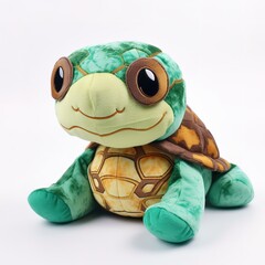 Obraz premium Cute turtle plus toy animal toy with white background, animal doll with Generative AI