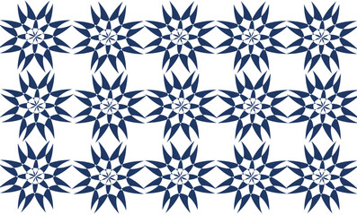 Blue and white flower seamless repeat pattern with elements, replete image design fabric printing