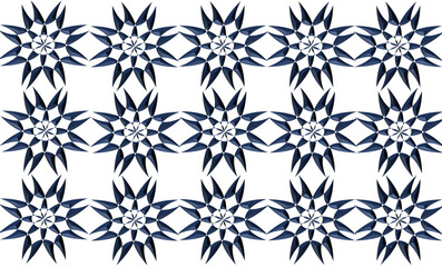 Blue and white flower seamless repeat pattern with elements, replete image design fabric printing 