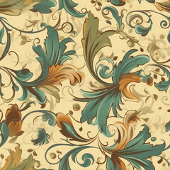 seamless floral pattern with a yellow background. Design for banner, poster, card, invitation and scrapbook