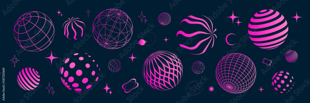 Poster set of abstract geometric shapes or trendy geometric shapes inspired brutalism. flat vector illustra