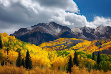Colorado Rocky Mountains during the the fall season - obrazy, fototapety, plakaty