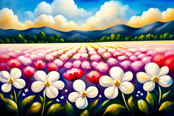 beautiful flowers in the field