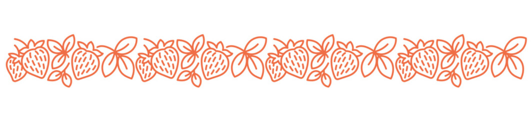 Strawberry line ornament. Editable outline stroke. Vector line.