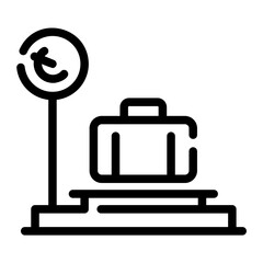luggage scale line icon