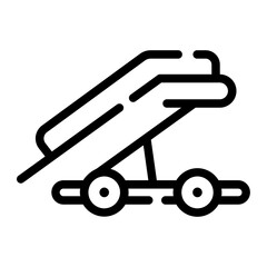 aircraft stairs line icon