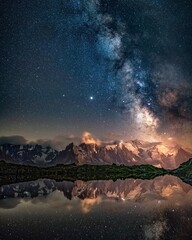 Heavenly Heights: Milky Way Illuminating Mont Blanc
