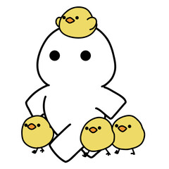 OC and chicks are walking