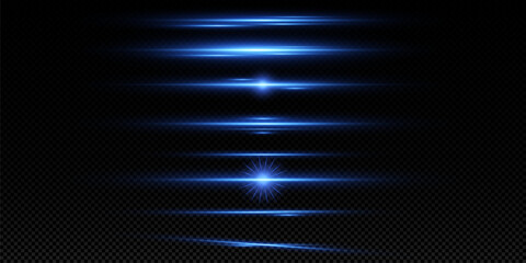 Obraz premium Blue speed lines. light effect. Abstract laser beams of light. Chaotic neon lines.