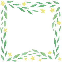 frame of flowers on transparent background by hand-drawn