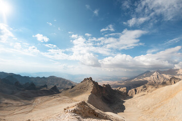 Fototapeta premium Aladaglar National Park. Cloudy mountain landscape. Transmountain trips. Trekking Aladaghlar. Turkey..