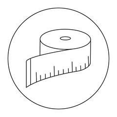 Measuring tape linear vector icon.