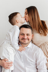 happy fathers day. Husband with  happy family.