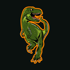 Hand drawn illustration of a tyrannosaurus