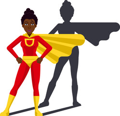 A black super hero woman character cartoon illustration