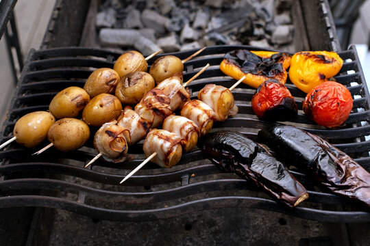 shish kebab on the grill