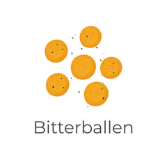 Dutch Bitterballen Illustration Logo On White Background