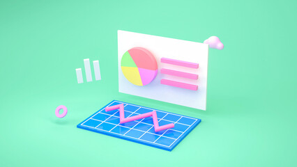 3d Business and Chart Concept Stock Illustration