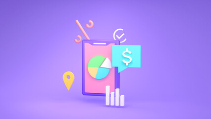 3d Business and Chart Concept Stock Illustration