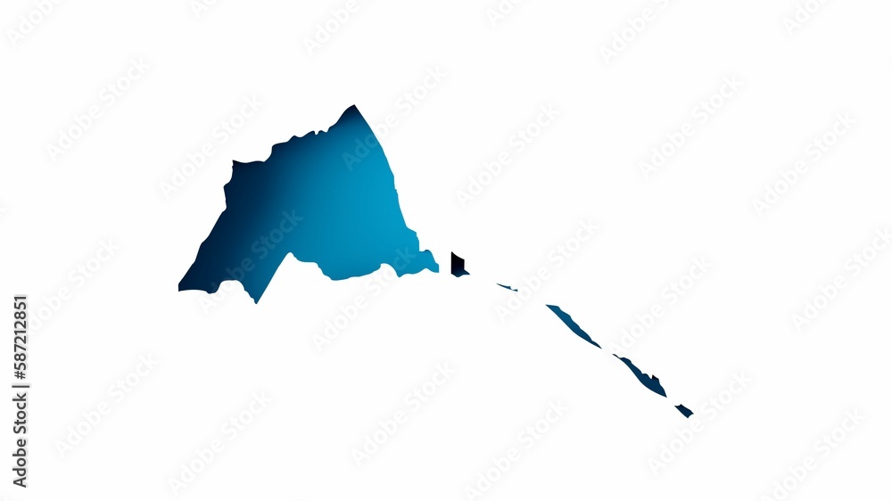 Poster 3d rendering of a blue eritrea map icon isolated on white background