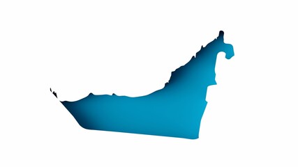 3d rendering of a blue Dubai map icon isolated on white background